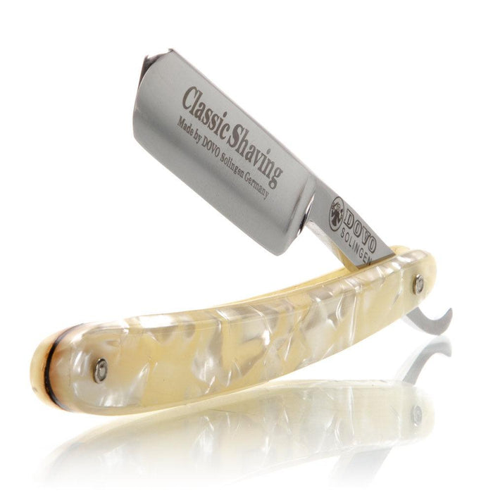 3/5 Dovo Solingen Straight Razor Cracked Ice Celluloid Scales