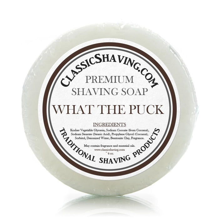 Classic Shaving Mug Soap - 3" Large - "What The Puck"