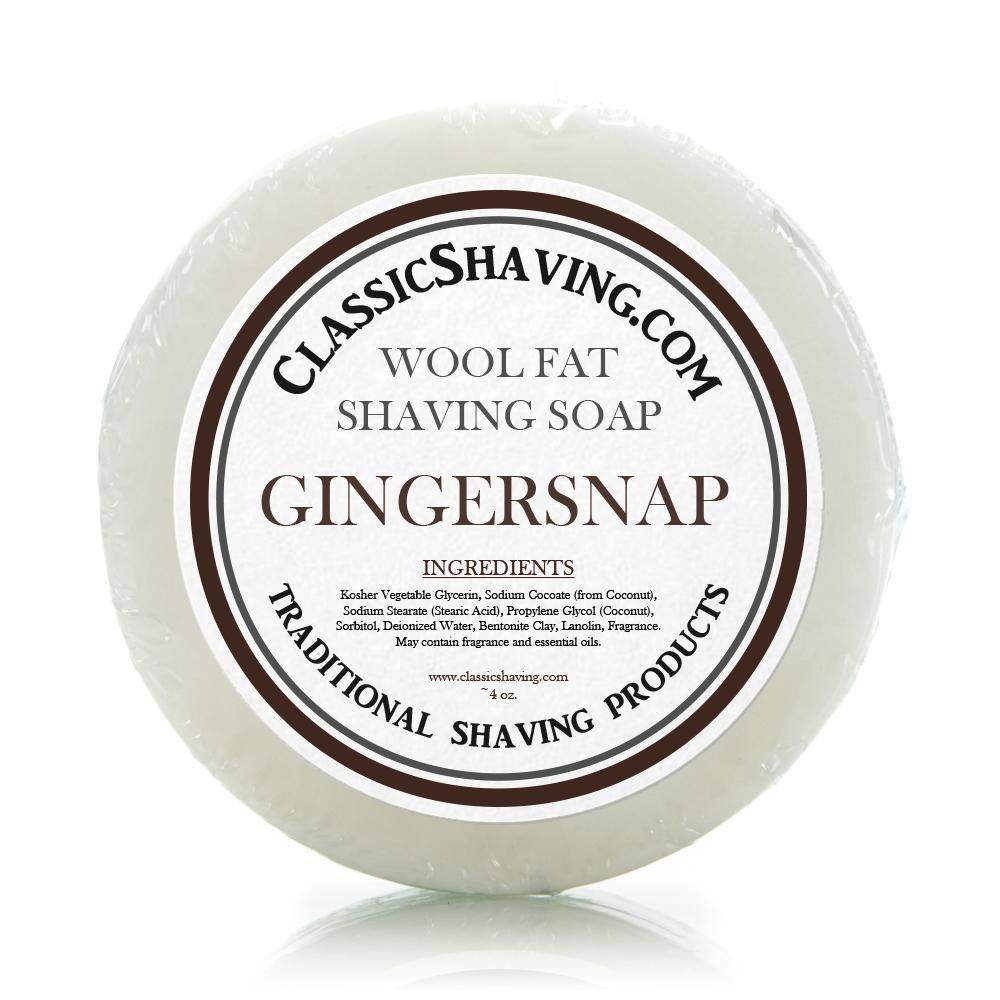 Classic Shaving Wool Fat Shaving Soap - 3" Gingersnap-