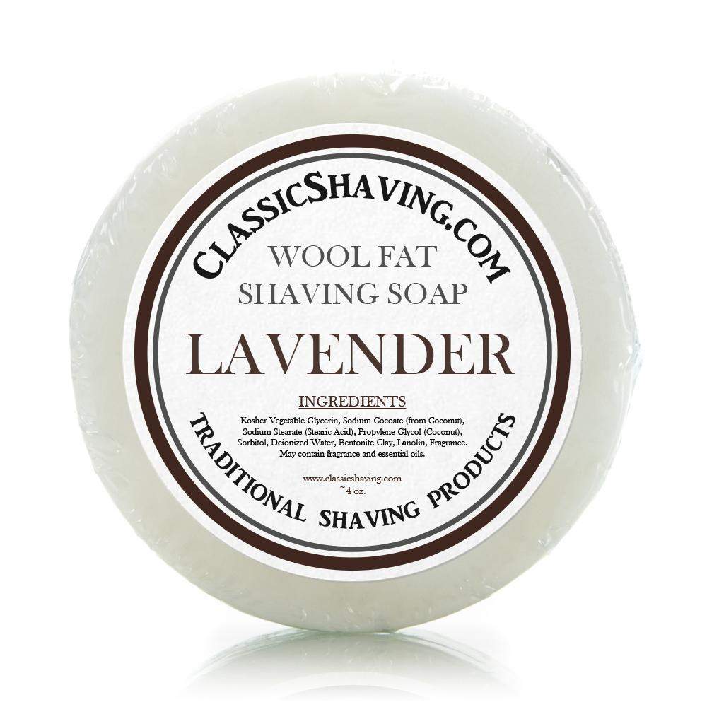 Classic Shaving Wool Fat Shaving Soap - 3" Lavender-