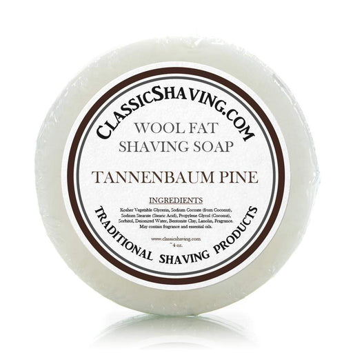 Classic Shaving Wool Fat Shaving Soap - 3" Tannenbaum Pine-
