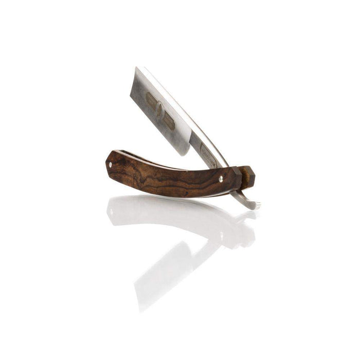 Grim Blades Square Tip Straight Razor In Exotic Rosewood Scales and Luxury Kit-