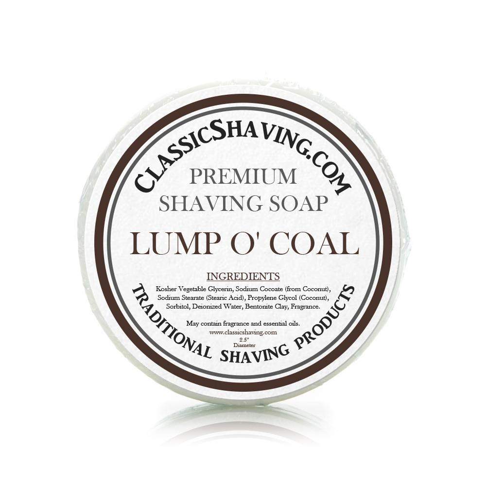 Lump o' Coal Scent - Classic Shaving Mug Soap - 2.5" Regular Size-