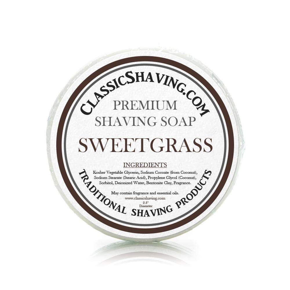 Sweetgrass Scent - Classic Shaving Mug Soap - 2.5" Regular Size-
