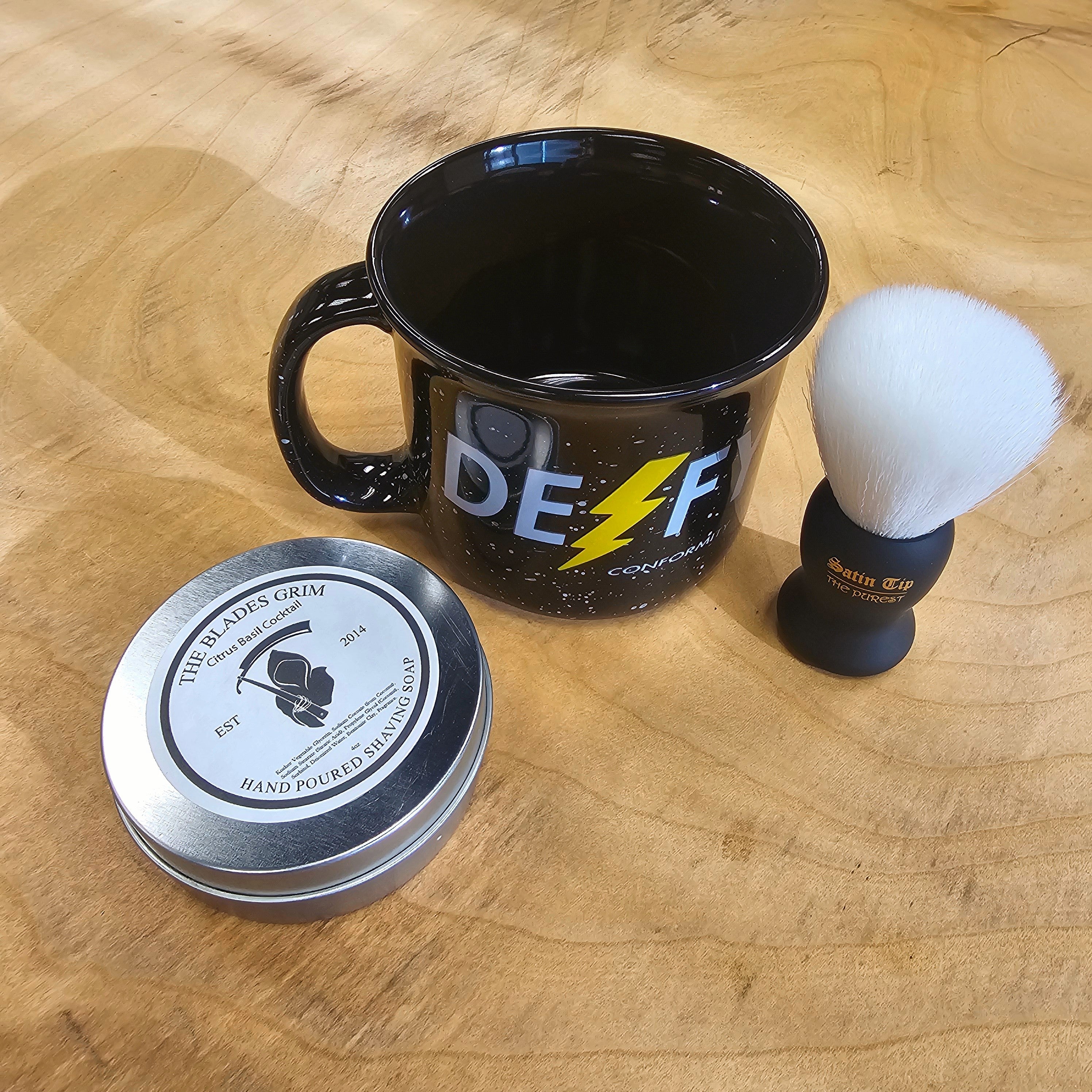 Defy Shaving Mug with Soap & Brush! — Classic Shaving