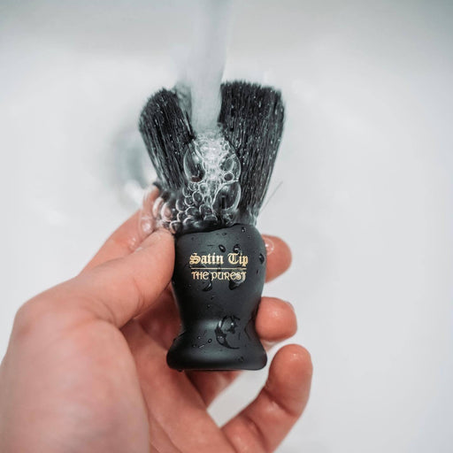 Satin Tip - The Purest - Luxury Synthetic Shaving Brush Black