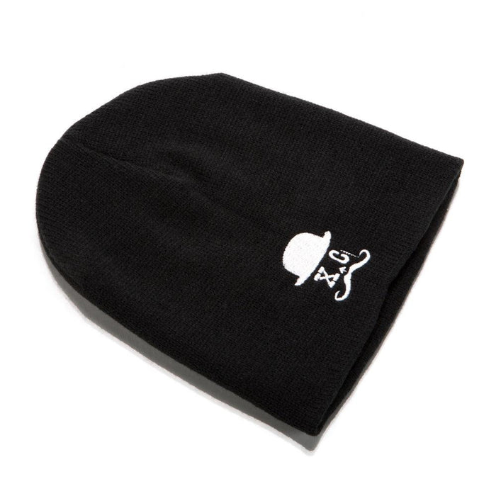 Straight Razor Black Beanie With Logo