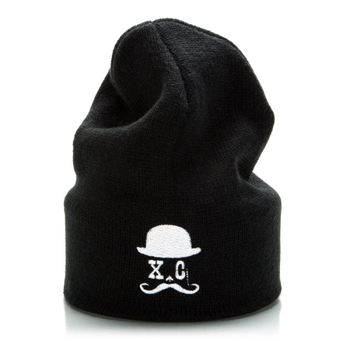 Straight Razor Black Beanie With Logo