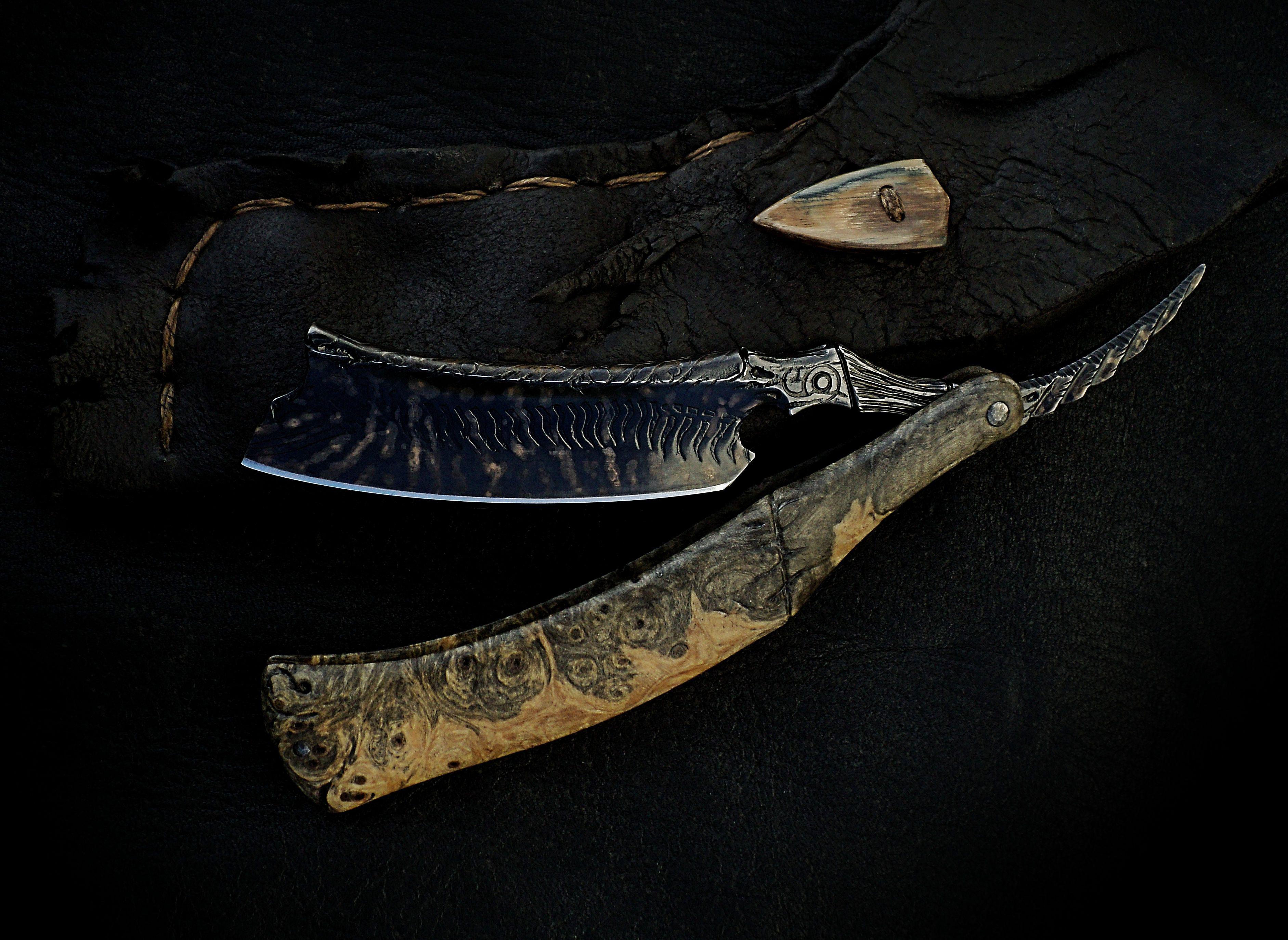 Dylan Farnham Buckeye Burl Sculpted Straight Razor — Classic Shaving