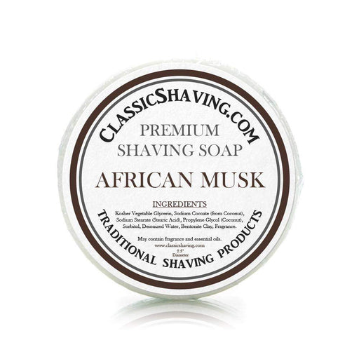 African Musk Scent - Classic Shaving Mug Soap - 2.5" Regular Size-