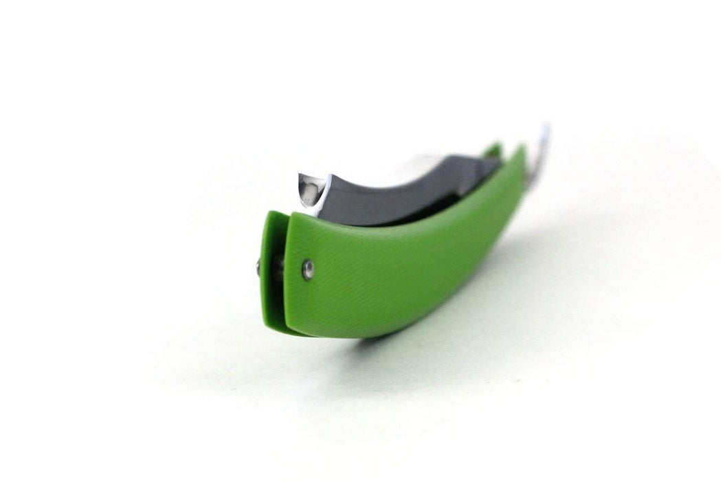 Alex Jacques "Production Style" 7/8" Razor With Green G10 Scales-