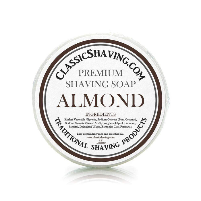 Almond Scent - Classic Shaving Mug Soap - 2.5" Regular Size-