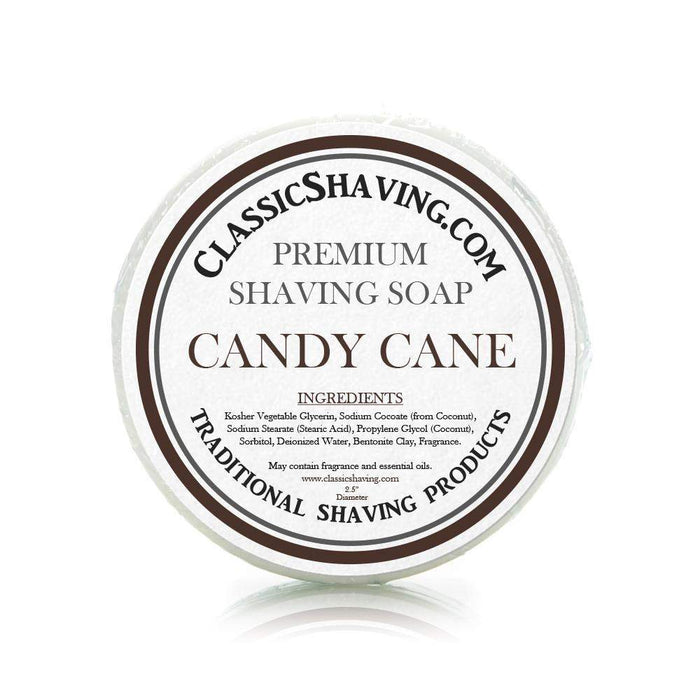 Candy Cane Scent - Classic Shaving Mug Soap - 2.5" Regular Size-