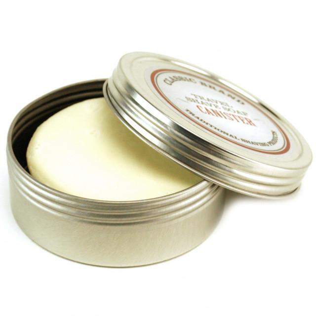 Classic Brand Travel Shave Soap Canister with Soap-