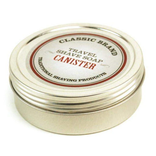 Classic Brand Travel Shave Soap Canister with Soap-