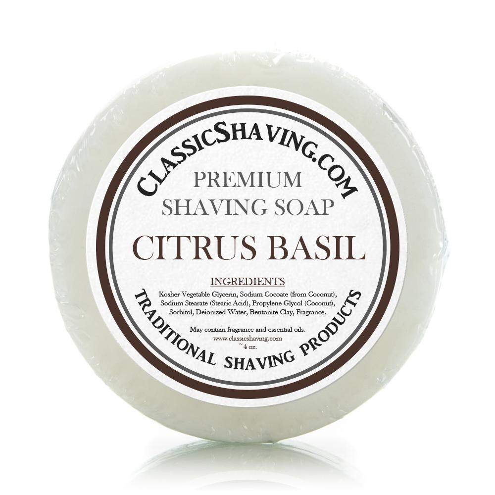 Classic Shaving Mug Soap - 3" Citrus Basil-