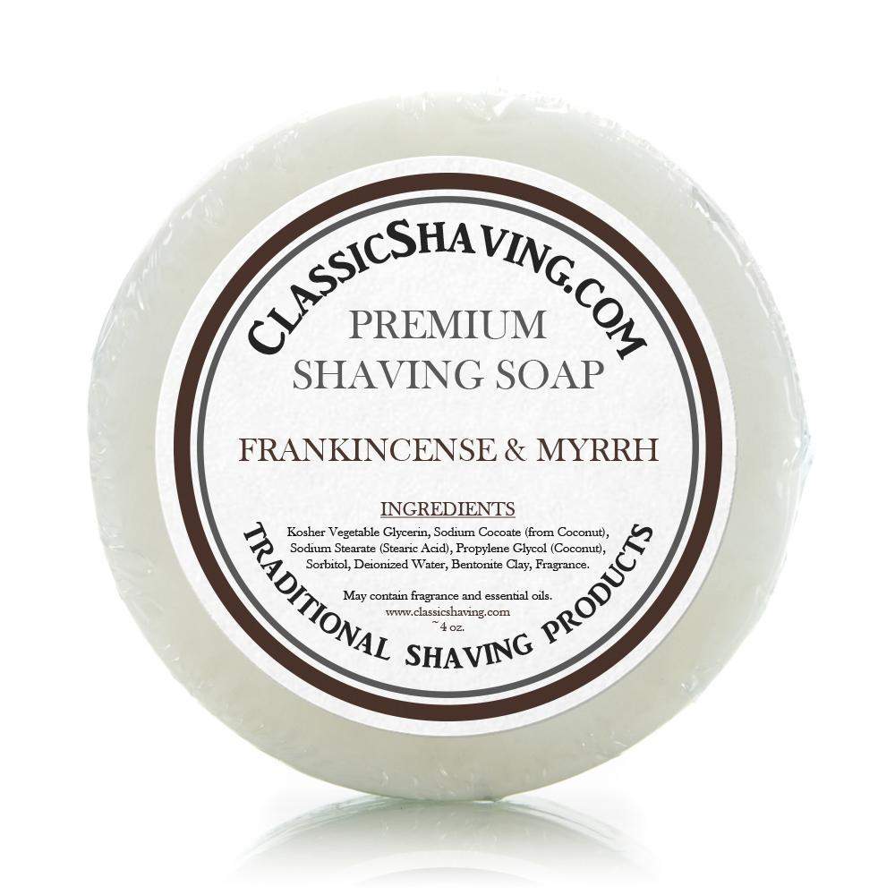 Classic Shaving Mug Soap - 3" Frankincense & Myrrh-