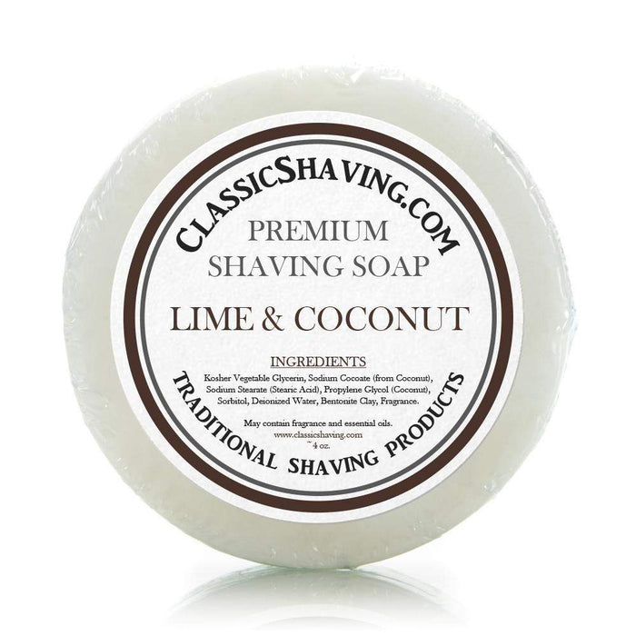 Classic Shaving Mug Soap - 3" Lime & Coconut-