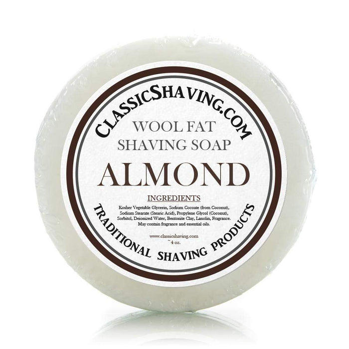 Classic Shaving Wool Fat Shaving Soap - 3" Almond-