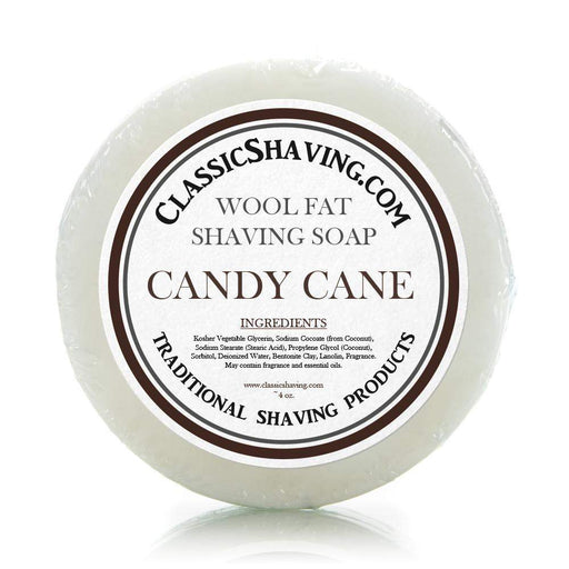 Classic Shaving Wool Fat Shaving Soap - 3" Candy Cane-