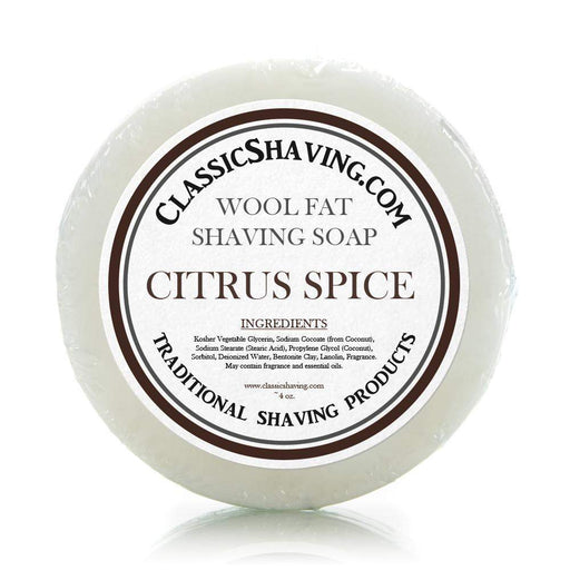 Classic Shaving Wool Fat Shaving Soap - 3" Citrus Spice-