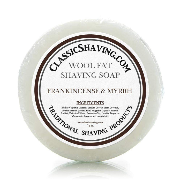 Classic Shaving Wool Fat Shaving Soap - 3" Frankincense & Myrrh-