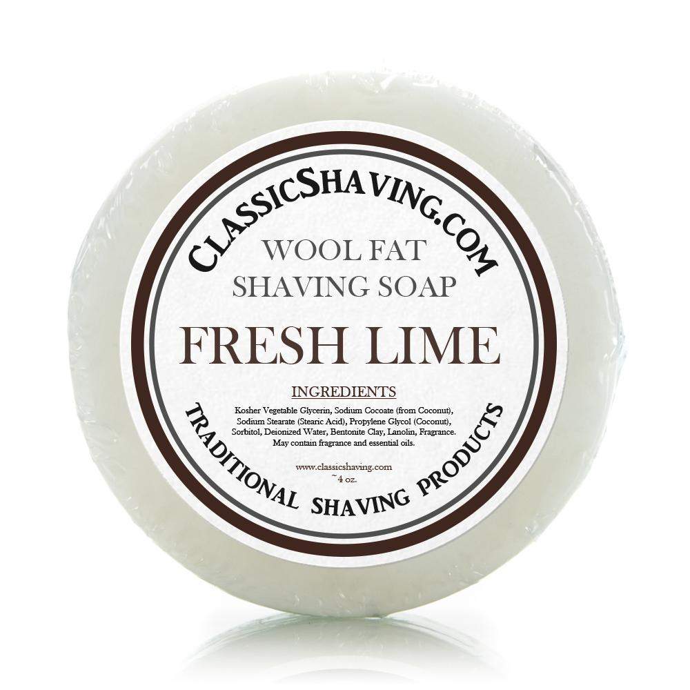 Classic Shaving Wool Fat Shaving Soap - 3" Fresh Lime-
