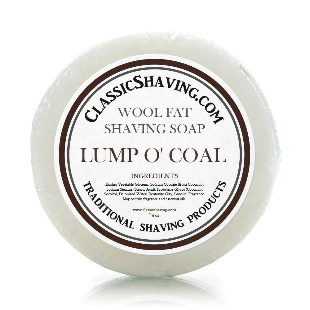 Classic Shaving Wool Fat Shaving Soap - 3" Lump o' Coal-