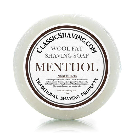 Classic Shaving Wool Fat Shaving Soap - 3" Menthol-