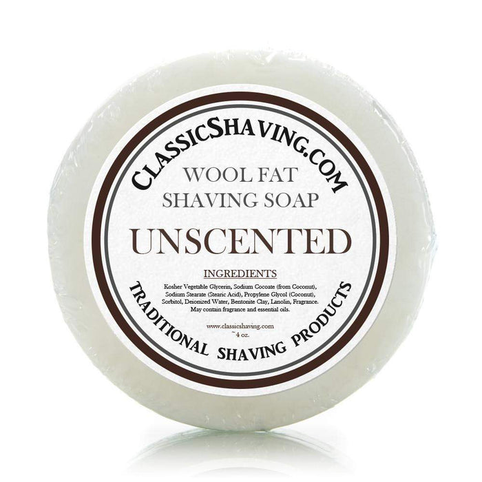 Classic Shaving Wool Fat Shaving Soap - 3" Unscented-