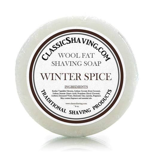 Classic Shaving Wool Fat Shaving Soap - 3" Winter Spice-