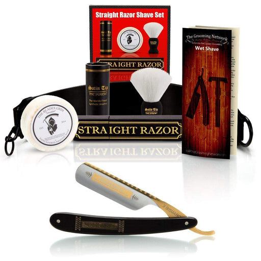DOVO 5/8" "Ebony Bismarck" Straight Razor with Luxury Shave Set-