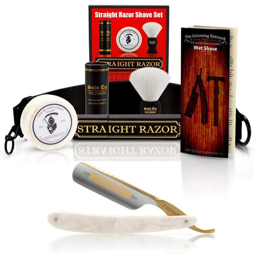 DOVO 5/8" "Pearl Bismarck" Straight Razor with Luxury Shave Set-