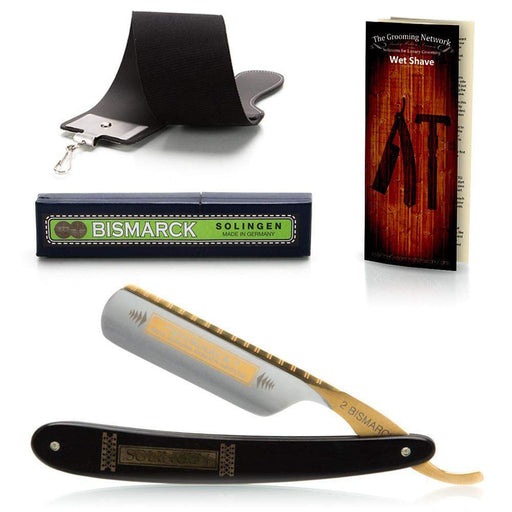 DOVO 6/8 Bismarck Straight Razor, Ebony Scales-