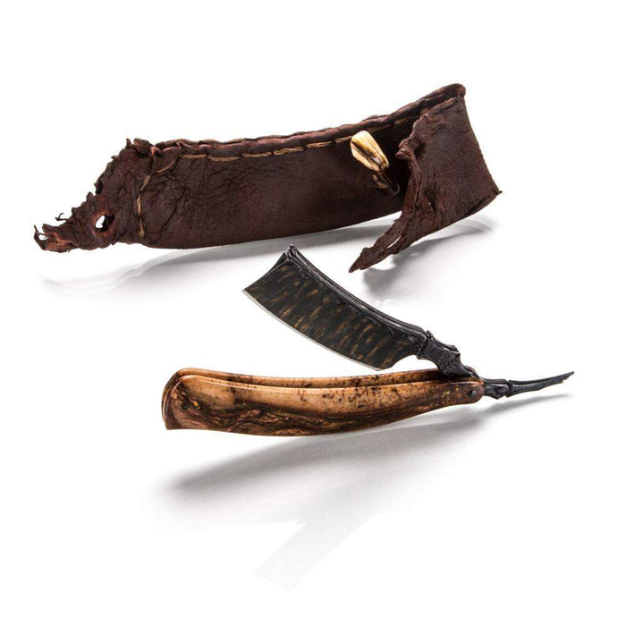 Dylan Farnham Custom Skeletal Walrus Tusk Straight Razor-