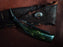 Dylan Farnham Custom Straight Razor - Green Resin With Copper, Manzanita Burl Scales-