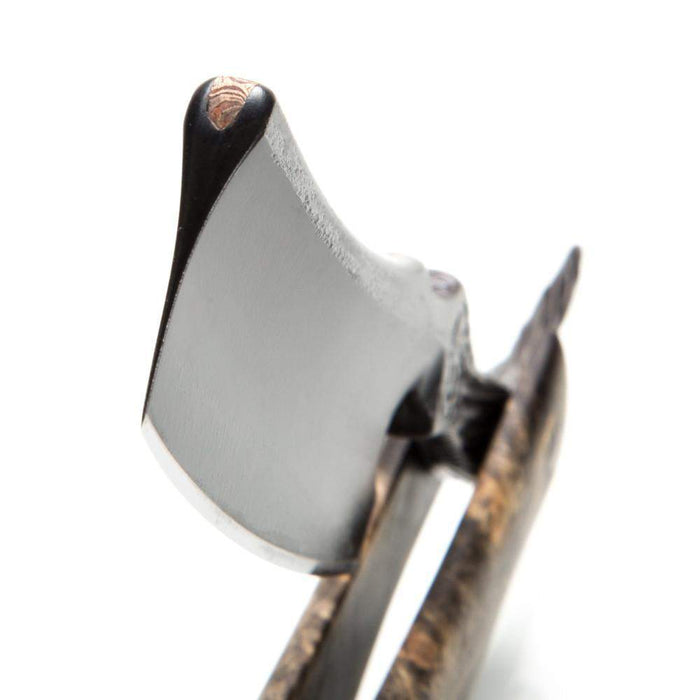 Dylan Farnham Custom Straight Razor With Damscus Inlay and Burl Wood Scales-