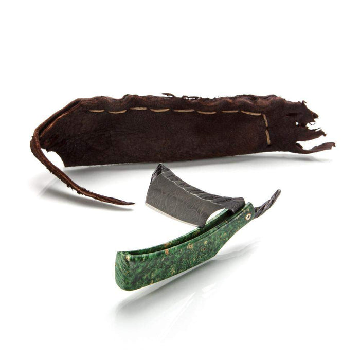 Dylan Farnham Straight Razor In Stabilized Box Elder Burl Scales-