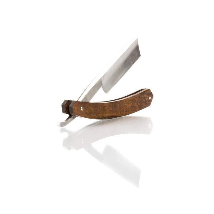Grim Blades Square Tip Straight Razor In Exotic Rosewood Scales and Luxury Kit-
