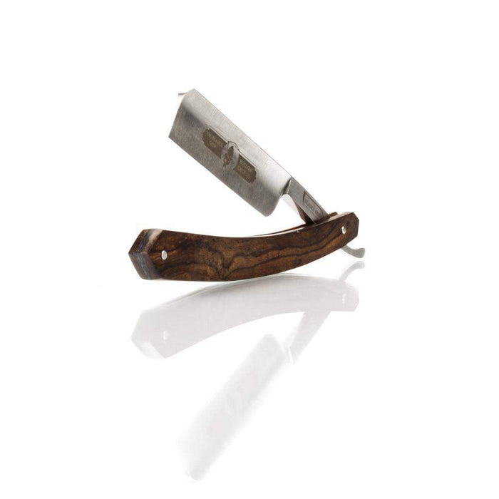 Grim Blades Square Tip Straight Razor In Exotic Rosewood Scales and ...