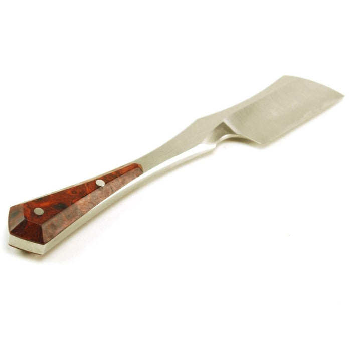 Harner 11/16 XHP Half-hollow Double Bevel Kamisori-style Razor, with SS pins and amboyna burl scales-
