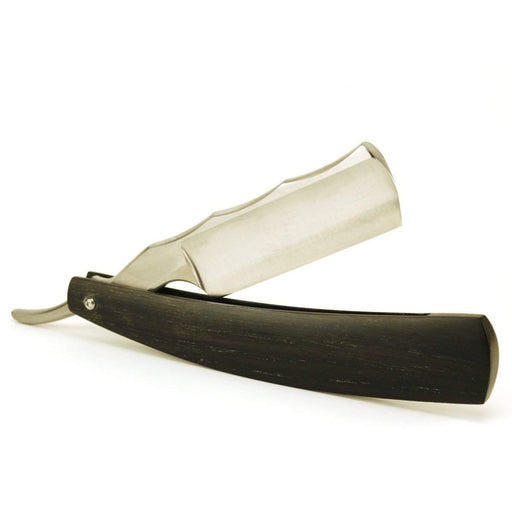 Harner 7/8 CPM154 SS Full-Hollow Ground Razor, with decorative spinework and 5,460 yr. old bog oak scales-