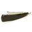 Harner 7/8 CPM154 SS Part-Hollow Ground Razor, with decorative spinework and 5,460 yr. old bog oak scales-