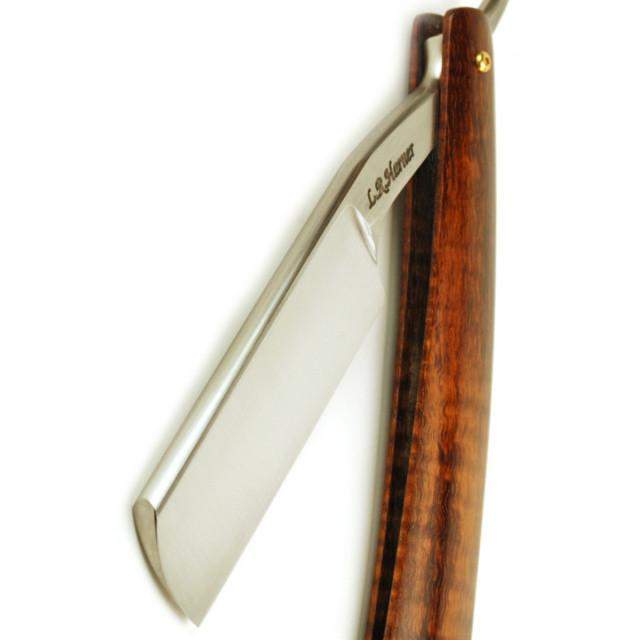 Harner 7/8 Stainless Steel, Quarter Hollow Ground, Curly Koa Scales w/ Matching Silvertip Badger Brush-