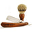 Harner 7/8 Stainless Steel, Quarter Hollow Ground, Curly Koa Scales w/ Matching Silvertip Badger Brush-