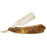 Harner 7/8 XHP Full-Hollow Ground Round Point Razor, with claro walnut burl scales-