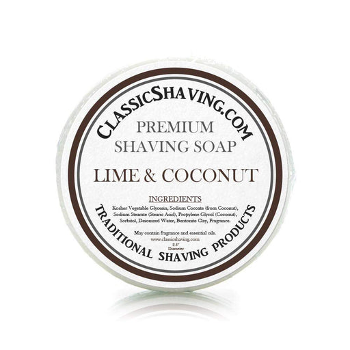 Lime & Coconut Scent - Classic Shaving Mug Soap - 2.5" Regular Size-