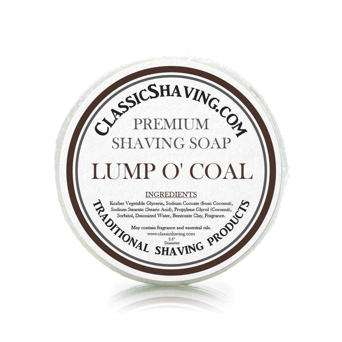 Lump o' Coal Scent - Classic Shaving Mug Soap - 2.5" Regular Size-
