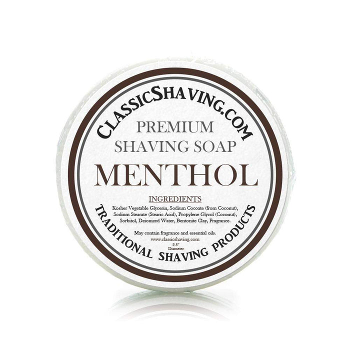 Menthol Scent - Classic Shaving Mug Soap - 2.5" Regular Size-