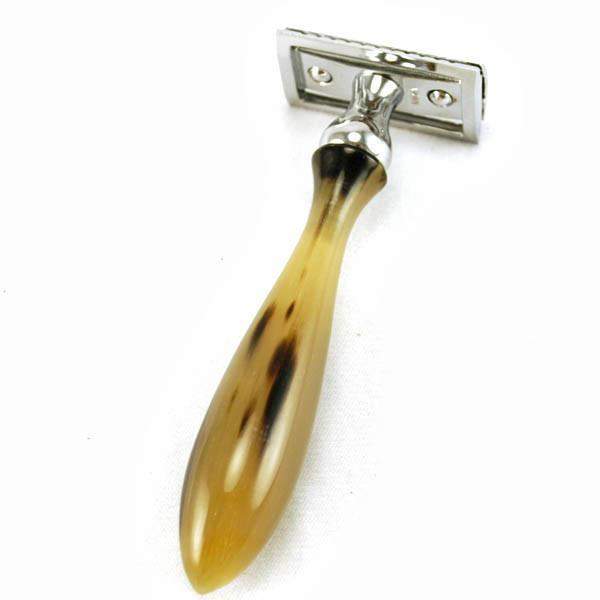 Parker 12R Chrome and Buffalo Horn Safety Razor-